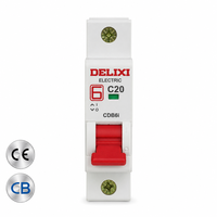Disjoncteur miniature DELIXI CDB6i MCB 1P C20 6kA 10kA 230V Protection contre les surcharges et les courts-circuits Norme IEC En stock