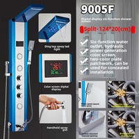 Panneau de douche thermostatique intégré en acier inoxydable avec affichage numérique, jet de pulvérisation, appareil de bain, écran de bain en céramique brossé