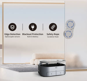 Robot de nettoyage de fenêtres intelligent avec réservoir d'eau de 60 ml, garantie de sécurité quadruple et planification intelligente <span class=keywords><strong>des</strong></span> itinéraires de nettoyage - Product Image 3