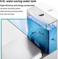 Toilette commerciale en acier inoxydable 304, haute efficacité, économie d'eau, monobloc, à poser au sol, avec abattant à fermeture douce