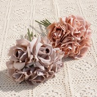 2025 Artificielle 5 Têtes Hydratant Main Sensation Rose Bouquet Fleur Faux Fleurs pour Mariage