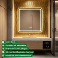 Espejo de Baño Moderno con Iluminación Frontal LED Antivaho, Interruptor Táctil Inteligente, Temperatura de Color Ajustable