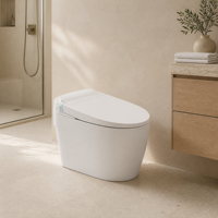 Toilette intelligente moderne automatique en céramique avec bidet électrique chauffant, drainage en S, fixation au sol, accessoire de salle de bain pour hygiène féminine