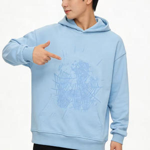 Pull-over surdimensionné en molleton 100 % coton de haute qualité, personnalisé, avec col <span class=keywords><strong>Spader</strong></span>-web en crochet 3D, manches longues, avec logo - Product Image 1