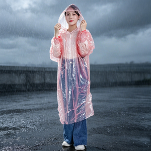 Poncho de Lluvia Desechable de PE, Multicolor, con Capucha, Impermeable, de un Solo Uso, para Adultos, para Festivales, Eventos al Aire Libre, Emergencias - Product Image 2