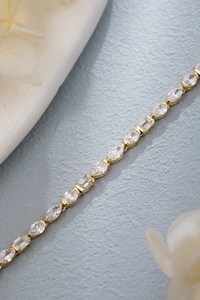 Bracelet tennis classique en or blanc massif 14 carats avec diamant rond brillant de 1,58 carat cultivé en laboratoire |   Diamant de laboratoire à taille brillant ronde - Product Image 2