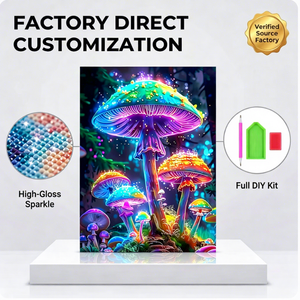 <span class=keywords><strong>Kit</strong></span> de peinture diamantée SONGWOO Magic Neon Colorful Mushroom pour adultes, peinture diamantée complète - Product Image 1