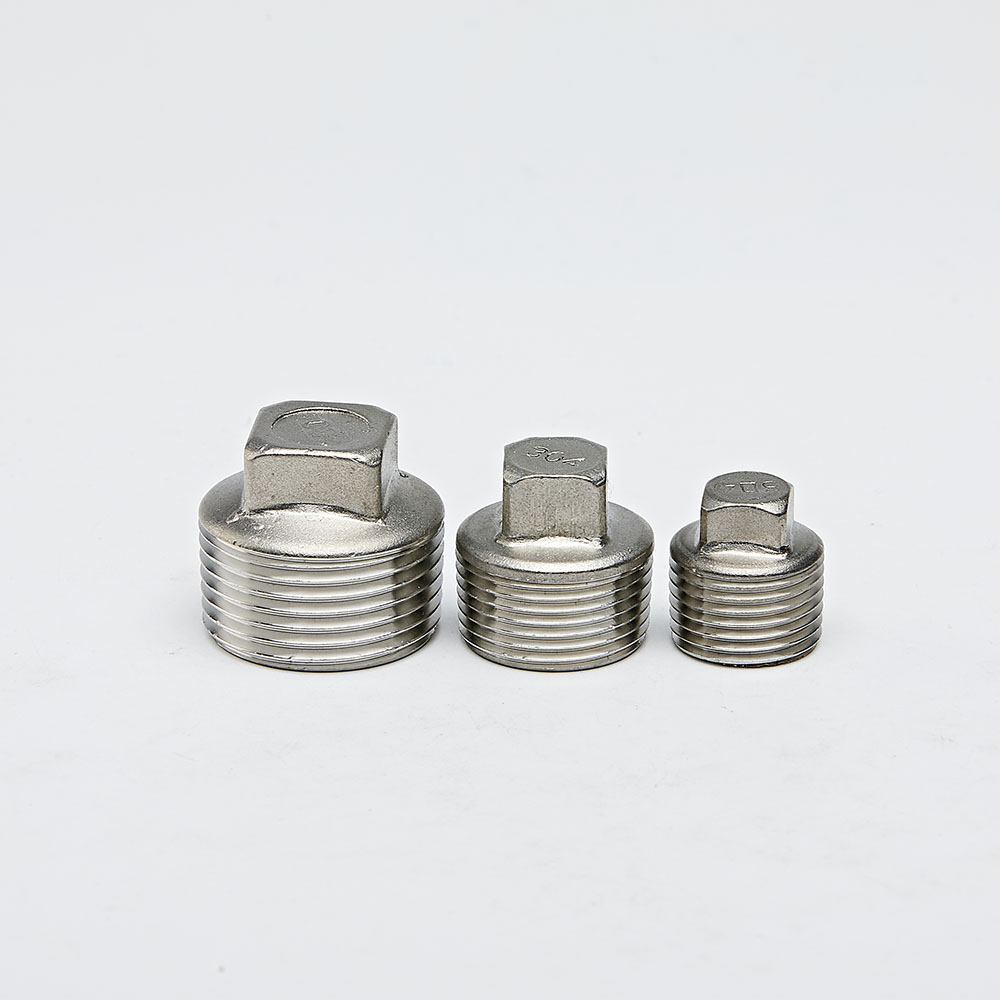 Stainless Steel Pipe Connector NPT/BSP Male Square Fitting Plug 1/2 Inch