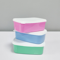 Boîte à lunch en plastique Topjlh pour enfants, personnalisable, conteneur alimentaire scolaire avec surface enduite pour impression par transfert thermique