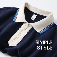 Polo de golf en coton lourd personnalisé à demi-zip - Style Old Money, col en tricot premium pour homme