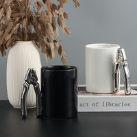 Tasse en céramique électroplaquée de luxe créative pour la maison, le bureau, le restaurant, tasse à café fantaisie, mug outil de bricolage, tasse à lait