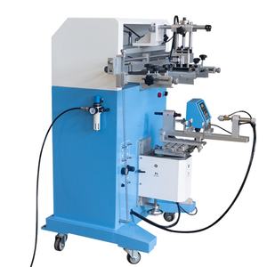 เครื่องพิมพ์ซิลค์สกรีนกึ่งอัตโนมัติแบบใหม่และมือสองสำหรับขวดเครื่องสำอาง ชา นม พร้อมส่วนประกอบ PLC สำคัญสำหรับการพิมพ์บนแก้ว - Product Image 5