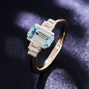 2 <span class=keywords><strong>Ct</strong></span> <span class=keywords><strong>Emerald</strong></span> <span class=keywords><strong>Cut</strong></span> Lab Diamond <span class=keywords><strong>Ring</strong></span> Fantasia Vivid Blue Lab Diamond <span class=keywords><strong>Ring</strong></span> 10k Sólido Amarelo Anéis de Noivado de Ouro para Homens e Mulheres - Product Image 2