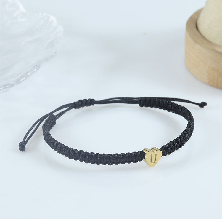 2025 Handmade Stainless Steel 18k Gold Initial Charm Bracelet