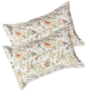 100% Organic Cotton <b>White</b> With Blue Floral Printed <b>Bed</b> <b>Spread</b> - Product Image 5