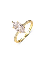 Meilleure vente S925 Silver Horse Eye-Shaped Mozambique Ring Simple Classic Design Independent Station Moissanite Ring