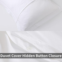 Parure de lit de luxe en coton égyptien 80S, 400 fils/cm², housse de couette blanche 3 pièces, linge de lit en coton à fibres longues de qualité hôtelière OEM/ODM