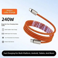 Kabel Tipe-C ke Tipe-C 240W 5A Pengisian Cepat, Tahan Lama, Berbahan Nilon Kepang, Konduktor Tembaga Murni untuk Earphone IOS, Tahan Suhu Rendah