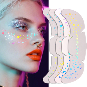 Patchs de maquillage temporaires étincelants visage taches de rousseur paillettes autocollants de <span class=keywords><strong>tatouage</strong></span> pour femmes Festivals Concerts fêtes Cosplay-cosmétique - Product Image 1