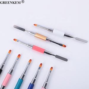 1 pièce double tête UV Gel Extension strass diamant <span class=keywords><strong>dessin</strong></span> stylo brosse vernis rose bleu arc-en-ciel outil spatule à <span class=keywords><strong>ongles</strong></span> - Product Image 5