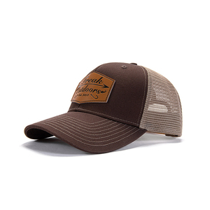 थोक कस्टम 5 पैनल ऑस्ट्रेलिया देश उच्च प्रोफ़ाइल <span class=keywords><strong>2</strong></span> धारियों के साथ जाल टोपी ट्रक टोपी चमड़े पैच लोगो - Product Image 3