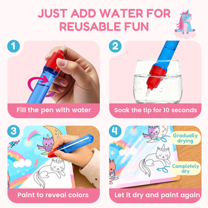 Libro de Dibujo con Agua Joycat, Sin Manchas, para Niños, Pintura con Agua, Arcoíris, Reutilizable, con Rotulador de Agua, Sin Pantalla, Juguete de Viaje - Product Image 2