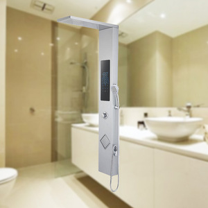Chauffe-eau électrique instantané mural 8,5-12 kW, commande tactile, acier inoxydable, affichage LED, système de douche - Product Image 1