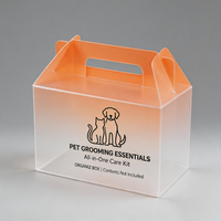 Boîte de rangement portable en plastique à motif dégradé personnalisé pour kits de toilettage mixtes pour chats et chiens