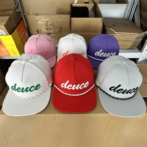 Factory Price 5 Panel Polyester With Rope White Tpu Logo Baseball Fitted Hat Snapback Cap Gorras De Beisbol Snapback Cap