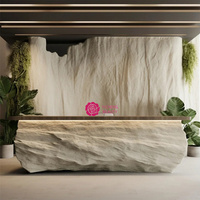 Vente en gros de produits de beauté Yicheng Nouveau design Bureau de réception de luxe blanc en fibre de verre Comptoir moderne pour hôtel, boutique et centre de service