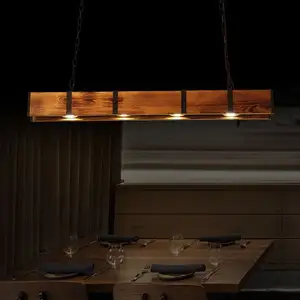 Decoração luzes LED lustre luz pingente de madeira pátio lâmpada de madeira para Casa