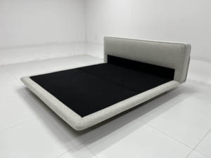 Muebles de dormitorio de tela Horizon minimalista italiano, respaldo de cabecera grande, cama doble tapizada cómoda - Product Image 6