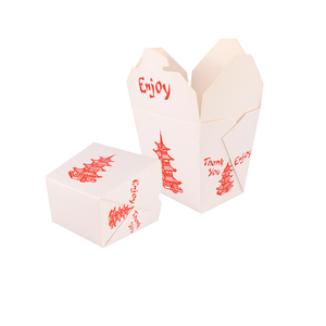 8oz customizable pattern square spaghetti box take out packaged pasta cups self-lidded box