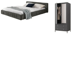 Ensemble de meubles de chambre à coucher de luxe en bois massif comprenant lit, armoire, coiffeuse et tabouret – Stock disponible depuis l'entrepôt étranger - Product Image 3