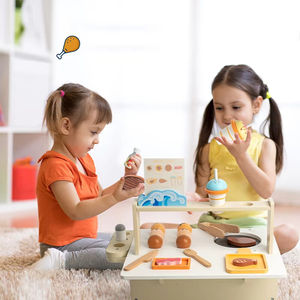 Jouets <span class=keywords><strong>de</strong></span> cuisine unisexe pour enfants Maison <span class=keywords><strong>de</strong></span> jeu en bois et cuisine BBQ Support à crème glacée <span class=keywords><strong>Jouet</strong></span> en bois pour enfants - Product Image 5