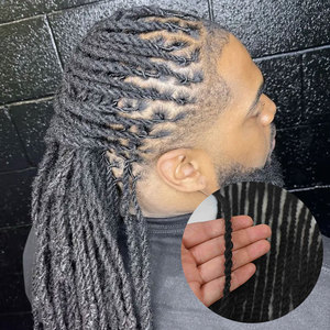 Vente en gros, cheveux humains 100% naturels, Afro crépus bouclés, fait à la main, Crochet Permanent de 0.6cm, Extension de <span class=keywords><strong>Dreadlocks</strong></span> - Product Image 1
