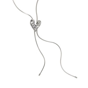Fashion Simple Draw Design Lava Heart Sweater <b>Chain</b> Silver <b>Titanium</b> Steel Non-fade Jewelry Heart Necklace Wholesale - Product Image 3