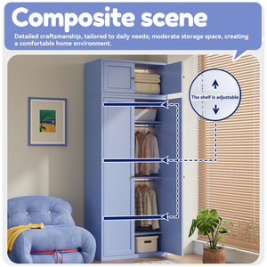 Armoire en acier pour chambre <span class=keywords><strong>de</strong></span> garçon, armoire en métal bleue, armoire <span class=keywords><strong>de</strong></span> <span class=keywords><strong>rangement</strong></span> avec porte, sûre et durable pour les enfants - Product Image 2
