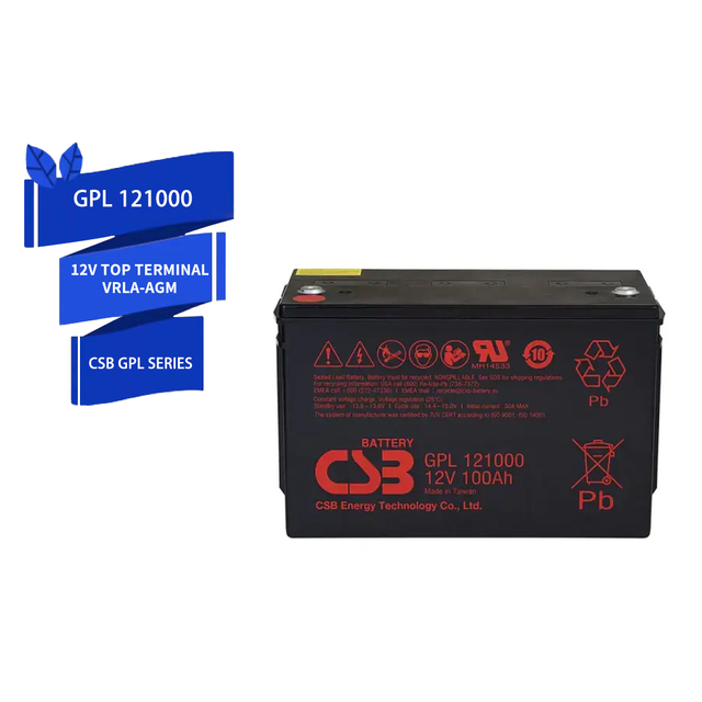Csb Battery Gpl121000 12V 100ah Rechargeable Maintenance-Free Sealed Lead-Acid Batteries VRLA 100ah