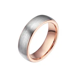 Hot Selling Tungsten Jewelry Couple Gift Silver Rose Gold Tungsten Wedding Ring Fashion Jewelry Men Ring Tungsten