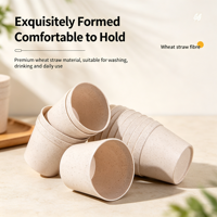 Gobelet à dessert créatif empilable, écologique, avec logo personnalisé, en paille de blé, plastique alimentaire, réutilisable, pour étudiants, camping, boisson