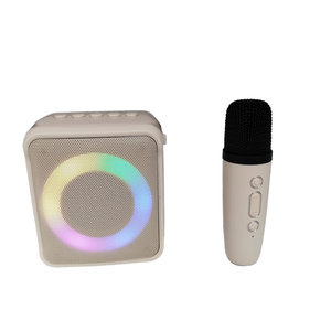पोर्टेबल 5w यूएसबी कराओके स्पीकर rgb एकीकृत माइक्रोफोन छोटे बास वायरलेस डीसी बैटरी होम थिएटर पार्टी वाई-फाई 2 माइक - Product Image 4