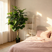 Neues Design Hausdekoration Künstlicher Ficus Lyrata Baum aus Plastik für Veranstaltungen, Geburtstage, Hochzeiten, Blumenarrangements