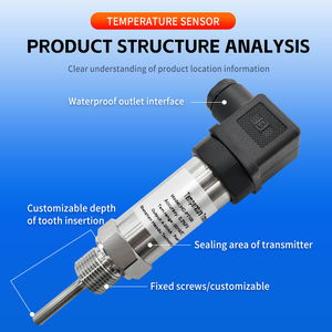 مستشعر حرارة LED <span class=keywords><strong>Pt100</strong></span> مع مزدوج حراري ومقاومة، جهاز إرسال درجة الحرارة من الفولاذ المقاوم للصدأ، وحدة تحكم للماء الساخن والزيت الثقيل مقاومة للماء ODM - Product Image 4