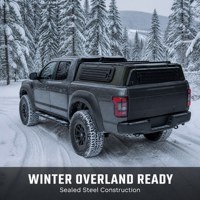 Auvent de camion en acier vert militaire mi-hauteur avec panneaux Molle, support de toit, hardtop étanche pour pick-up double cabine 4x4 OEM ODM
