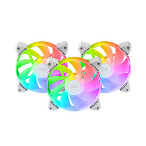 Mars Gaming MF-3AR Computer <b>Radiator</b> Kit 3x 120mm FDB <b>Fans</b> Inverted Blades 360° ARGB Frameless Lighting 5V Ring Lighting 3Pin - Product Image 1
