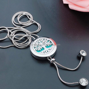 Life of Tree Magnetic Tassel Scent Diffuser <b>Locket</b> Necklace | Stainless Steel Essential Oil Diffuser with Adjustable Chain - Product Image 2