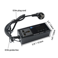 Thermostat numérique LCD électrique AC112 110V/220V pour le chauffage et le refroidissement avec hygromètre pour reptiles