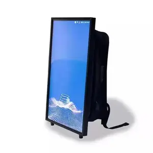 outdoor werbetafel display lcd led rucksack 22 zoll vertikaler monitor usb update digitale anzeige beschilderung und werbedisplay
