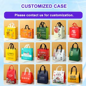 กระเป๋าเก็บความร้อนแบบไม่ทอพิมพ์ลายตัวอักษรสำหรับส่งอาหารและช้อปปิ้ง - Product Image 5